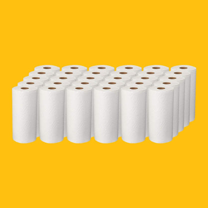 AmazonCommercial 2-Ply White Adapt-a-Size Kitchen Paper Towels, Absorbent, Thick, Individually Wrapped, 140 Towels per Roll (30 Rolls), 4200 Count