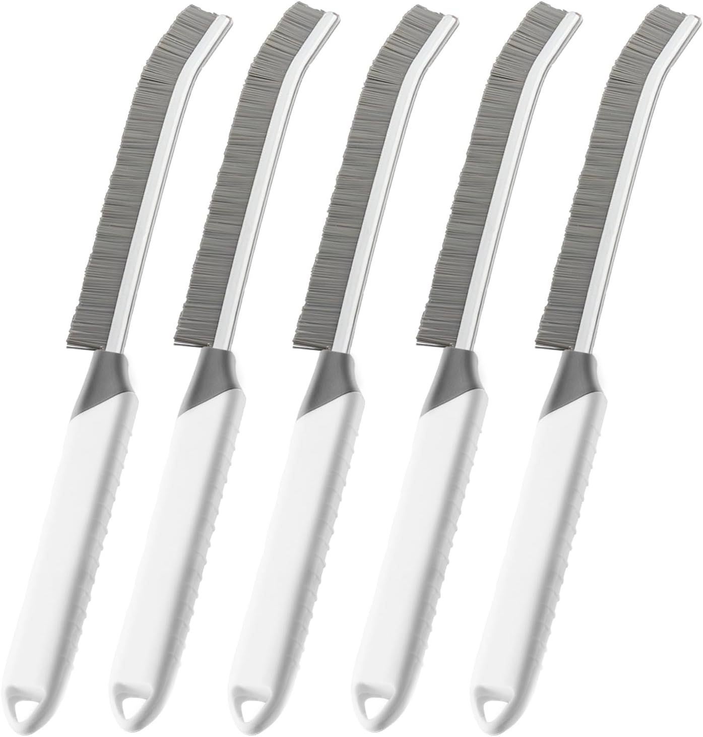 Crevice Cleaning Brush Bathroom Tile Groove Gap Cleaning Brush Premium Crevice Cleaning Tool Aluminum Support with 15° Angled Head-Grout Thin Brush,Kitchen & Bathroom Tool (5PCS)