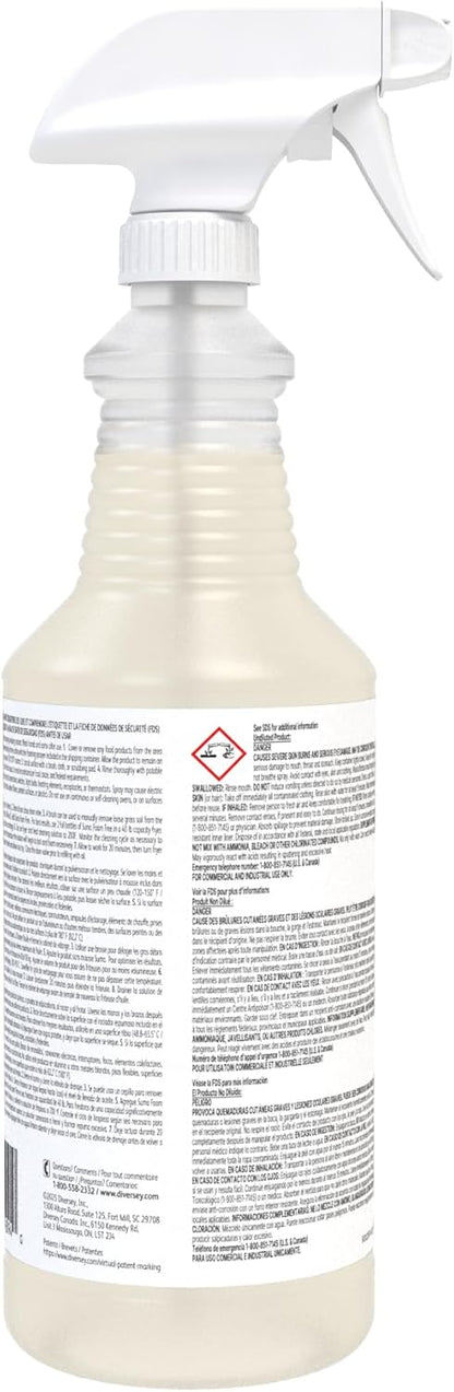 Diversey 903529270 Suma Foam Free Liquid Oven & Fryer Cleaner, Degreaser for Oven, Grill & Range Hood, Ready-to-Use Spray, 32-Ounce