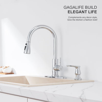 GAGALIFE Kitchen Sink Soap Dispenser Brushed Nickel, Under Sink Soap Dispenser with 40" Silicone Extension Tube Kit,Say Goodbye to Frequent Refills