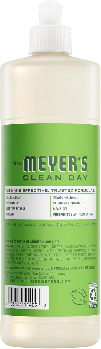 Mrs. MEYER'S CLEAN DAY Liquid Dish Soap, Blueberry Scent, 16 Fl Oz Bottle - 3 Pack