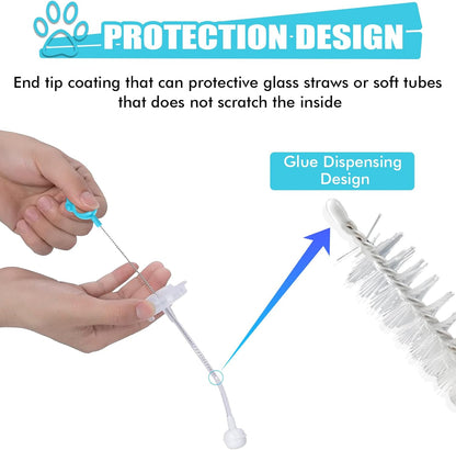 Straw Cleaner Brush 8PCS Long Straw Brushes Reusable Nylon Tube Brush Drinking Straw Cleaning Brush Set for Water Bottle, Straws, Tube, Flasks (8PCS Style 2)