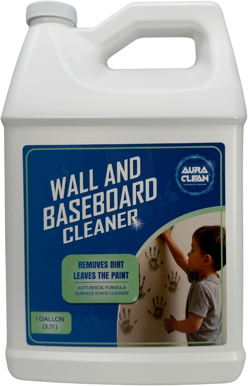 Gentle Wall & Baseboard Cleaner - Safe for Painted Walls & Trim | Non-Toxic, No-Rinse Spray | Anti-Resoil, Streak-Free Finish for Everyday Cleaning | 32 oz (1 Quart) | Made in USA