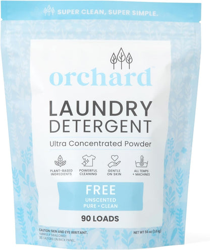 Orchard Laundry Detergent Powder Natural Deep Cleaning Laundry Powder for Sensitive Skin - Lavender Chamomile - Plant Based Effective Ingredients - 90 Loads - Enzyme-Powered, Eco Friendly Detergent