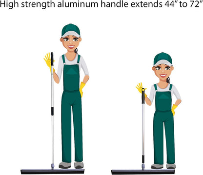 30" Professional Floor Squeegee Kit - Premium Double Foam Blade and Telescopic Aluminum Handle