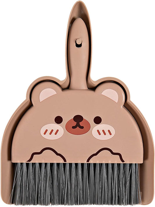 Portable Hand Broom and Dustpan Set, Cute Mini Broom and Dustpan Set with Durable Brush,Lightweight Small Dust Pan and Broom Set for Desktop Cleaning Small Space Cleaning(Rabbit)