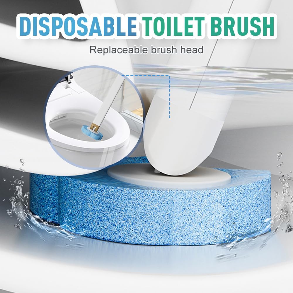 36 PCS Disposable Toilet Brush Heads, Toilet Bowl Wand Refills for Toilet and Bathroom Cleaning, Disposable Toilet Cleaner Refill Pads for Washroom Mats Brush Cleaning System (36PCS)