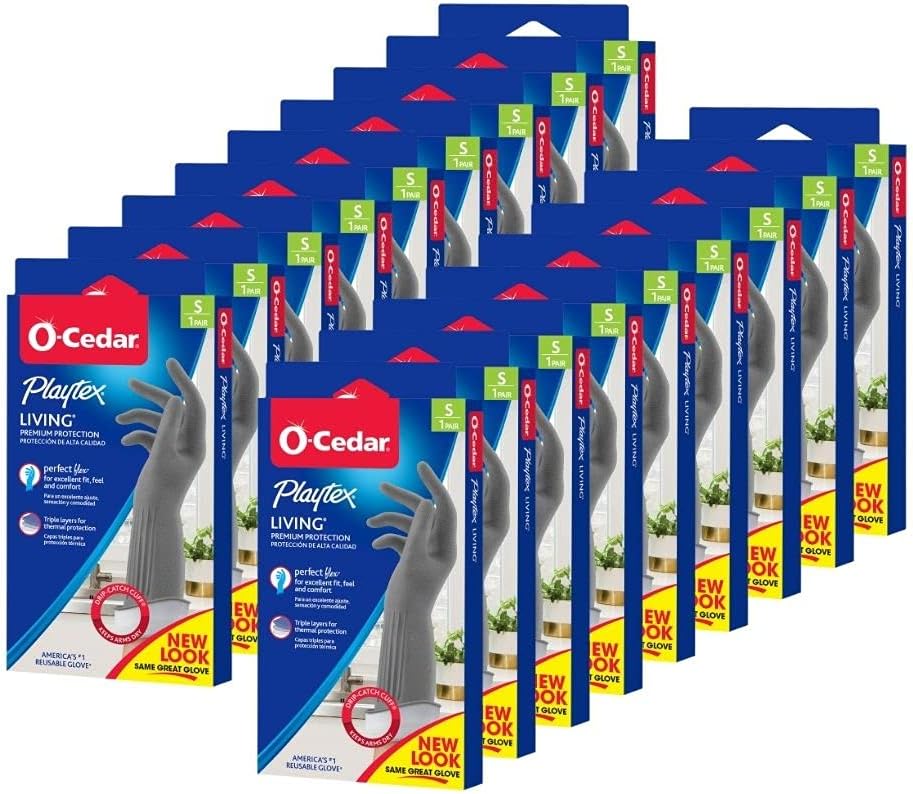 PLAYTEX Living Reuseable Rubber Cleaning Gloves (Small, 1 Pack), Premium Protection Reusable Household Gloves