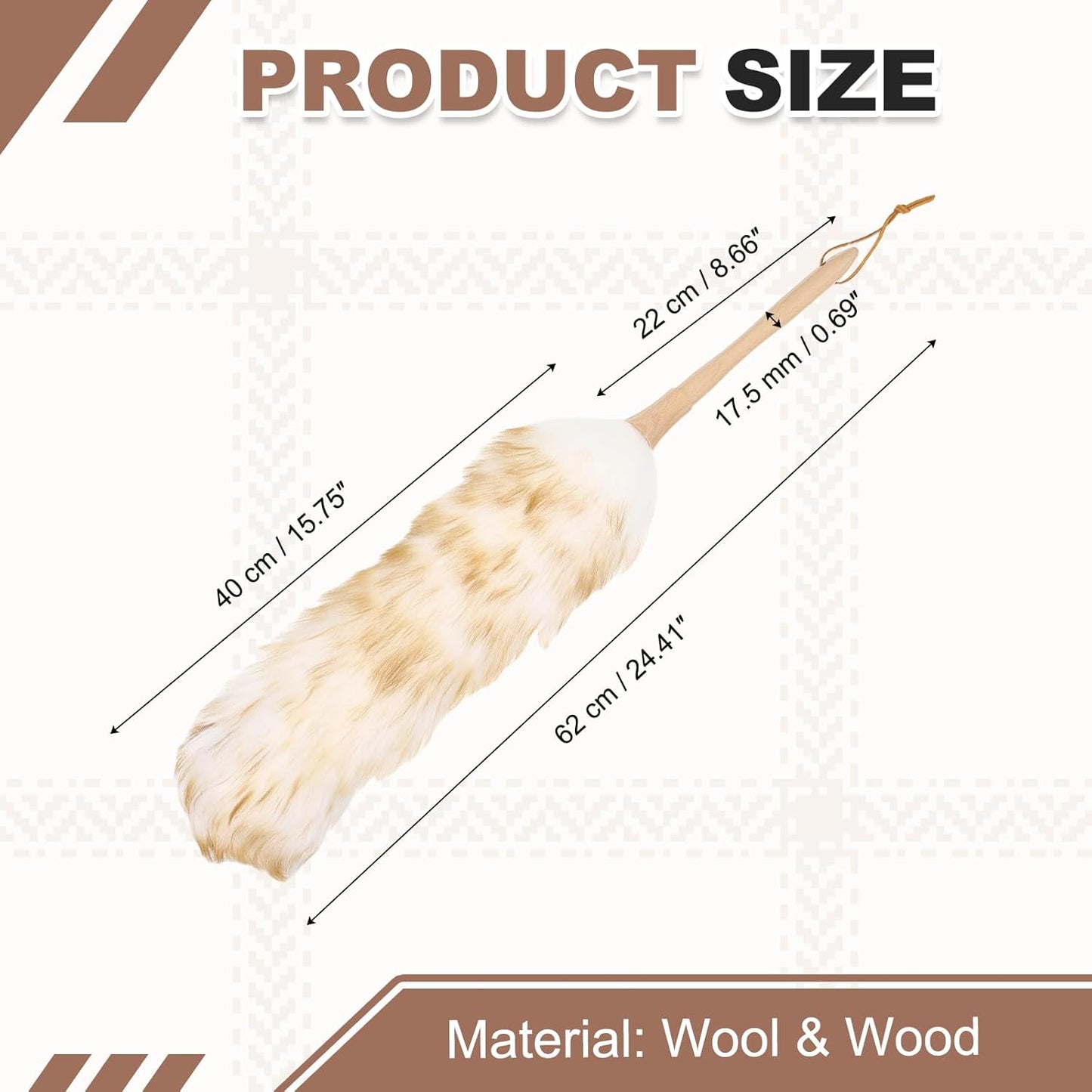 uxcell Wool Duster, 14.2" Natural Feather Cleaner Household Cleaning Duster with Solid Wooden Handle for Cleaning Fans Window Blinds Shelves Furniture, Pink