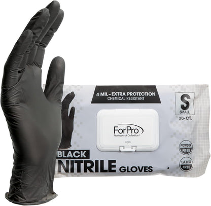 ForPro Disposable Nitrile Gloves, Chemical Resistant, Powder-Free, Latex-Free, Non-Sterile, Food Safe, 4 Mil