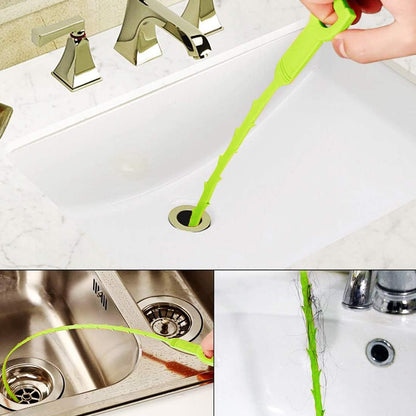 Snake Drain Hair Clog Remover Tool,34 Inch Stainless Steel Claw and 3 Pack 19. 7 Inch Plastic Sink Unclogger Tool, Sink Drain Cleaner for Kitchen, Tub Toilet (3+1)