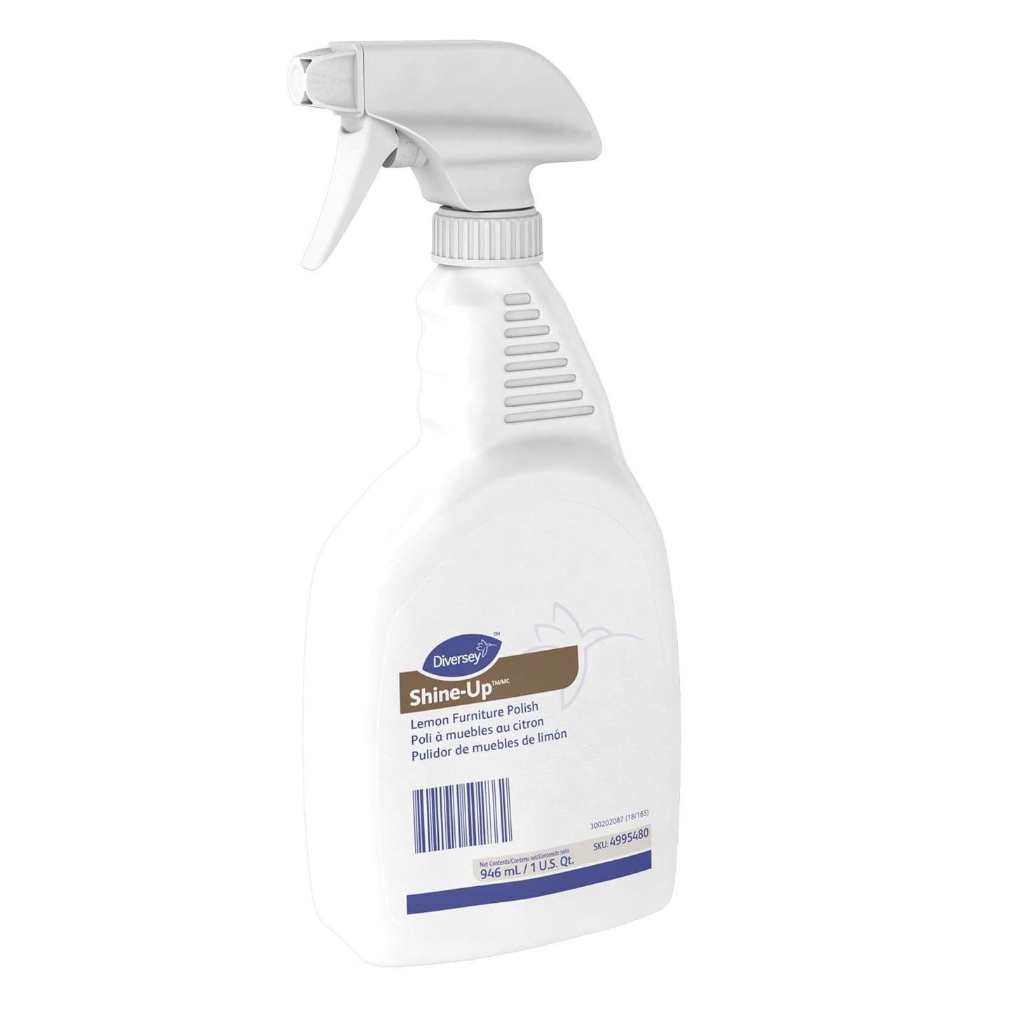 Diversey 4995480 Shine Up Lemon Furniture Polish, Cleans, Restores & Protects Wood, Ready-to-Use Capped Spray Bottle, 32-Ounce (Pack of 12 with 2 spray nozzles)
