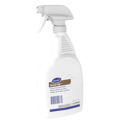 Diversey 4995480 Shine Up Lemon Furniture Polish, Cleans, Restores & Protects Wood, Ready-to-Use Capped Spray Bottle, 32-Ounce (Pack of 12 with 2 spray nozzles)