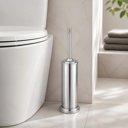 Black Toilet Brush and Holder Set，Extra Long Handled Toilet Bowl Brush and Holder，Stainless Steel Heavy Duty Toilet Brush for Bathroom,Deep Cleaning Modern Toilet Cleaner Slip Base