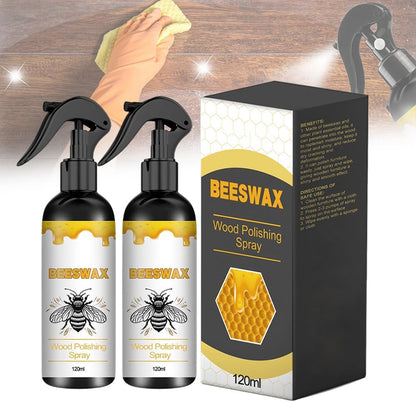 2026 Upgrade Natural Beeswax Care Spray Restorer, Beeswax Wood Polish Essential Oil Wax, Bees Wax Furniture Polish & Cleaner Spray for Wooden Product Floor (1 Set)