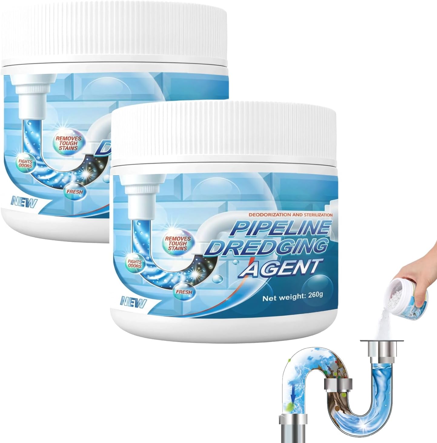 Sink Drain Hair Clog Remover Cleaner,Powerful Unclogging,Toilet Unclogger Heavy Duty,Bathroom Shower Pipeline Dredg (2)