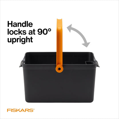 Fiskars Planting Soil Scoop & Brush Set, Dual-Sided Tool for Indoor Digging & Cleanup, Narrow Rigid End & Flexible Dustpan for Potting, Soft Bristles Sweep Debris, Recycled Plastic