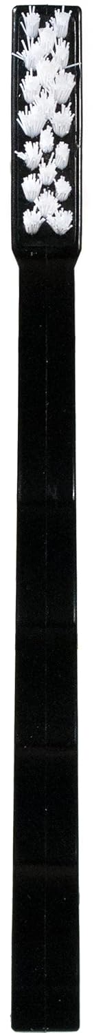 Carlisle FoodService Products Flo-Pac Maintenance Brush, Toothbrush Style Utility Scrubber for Cleaning With Nylon Bristles, 7", 12 Count, Black