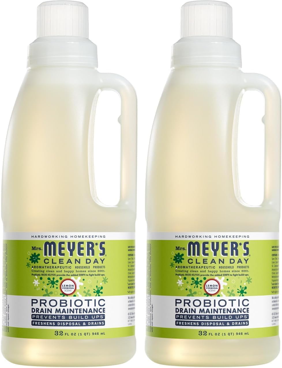 MRS. MEYER'S CLEAN DAY Probiotic Drain Maintenance Liquid, Lavender, Freshens Disposals and Drains, 32 Fl Oz