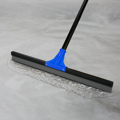 Squeegee Broom for Floor, 18'' Heavy Duty Rubber Wiper with 60'' Long Handle for Bathroom Tile, Garage Concrete, Deck, Shower Glass, Window Cleaning
