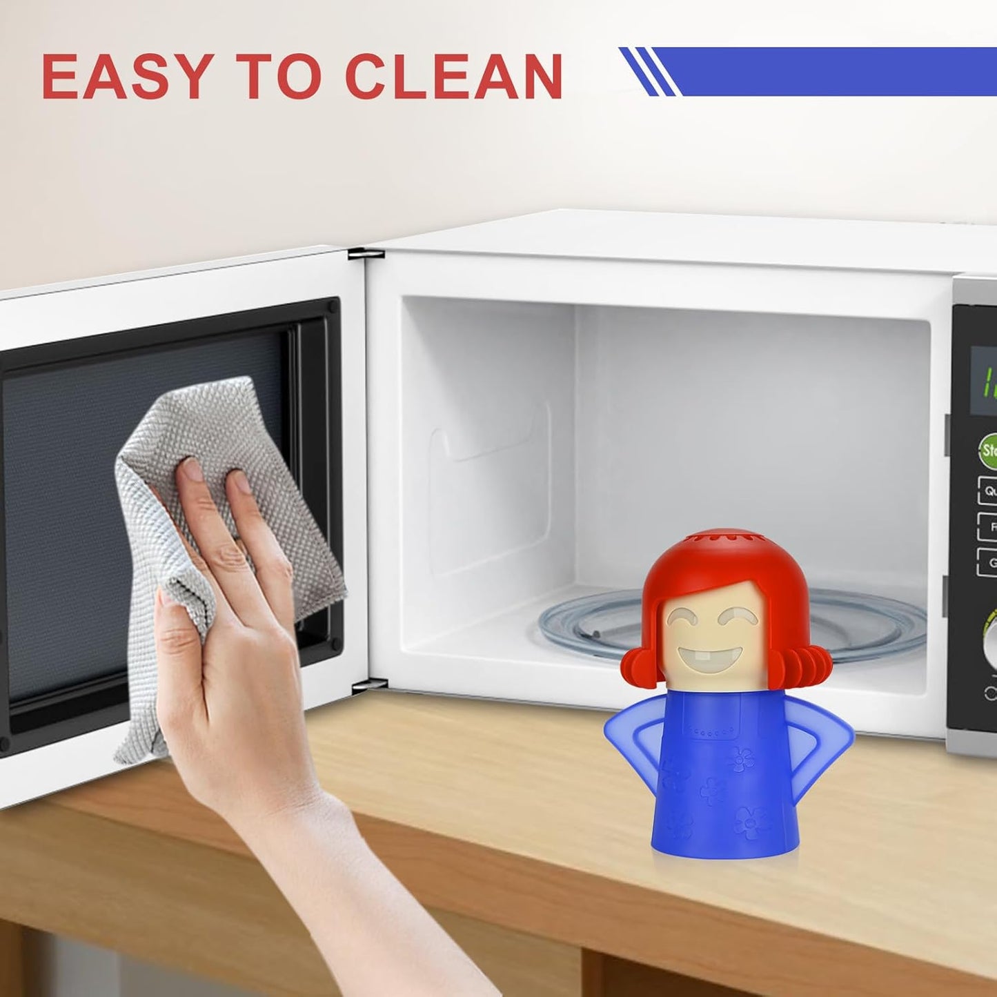 Asltw Angry Mama Microwave Steam Cleaner for Microwave Oven Cleaning, Vinegar Steam Deodorizer Kitchen Cleaning Tool, Reusable BPA Free Steam Cleaning Gadget for Fast Odor & Stain Removal (Green)