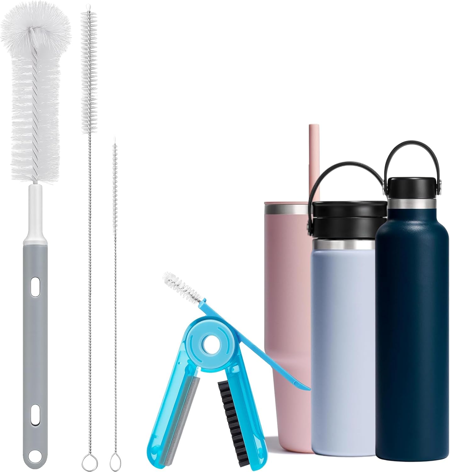 Palksky Water Bottle Cleaning Brush Kit, Brush and Straw Cleaner for Owala, 5 PCS