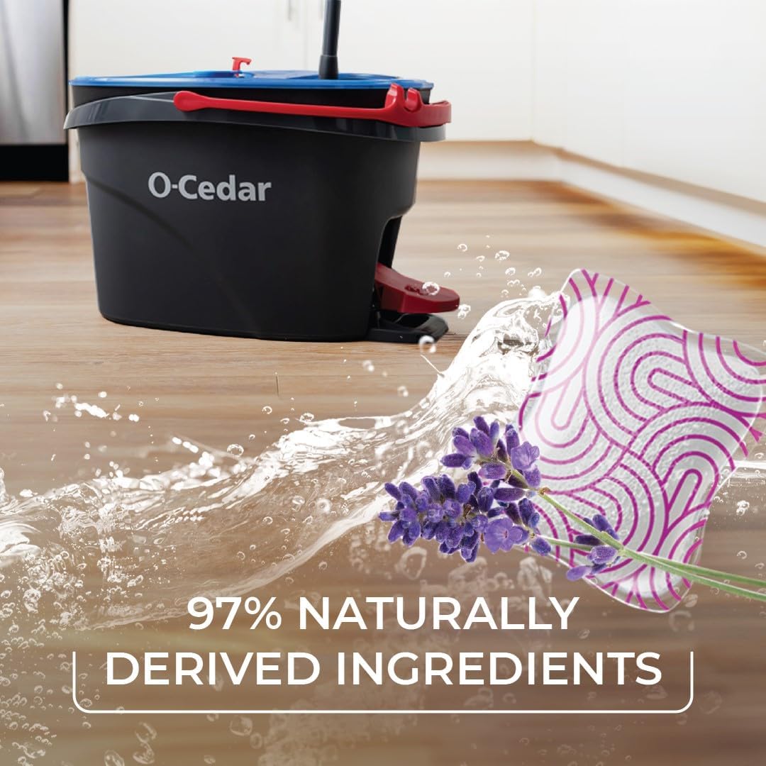 O-Cedar EasyWring Microfiber Spin Mop and Bucket Cleaning System + Citrus and Lavender Pacs (Variety Pack)