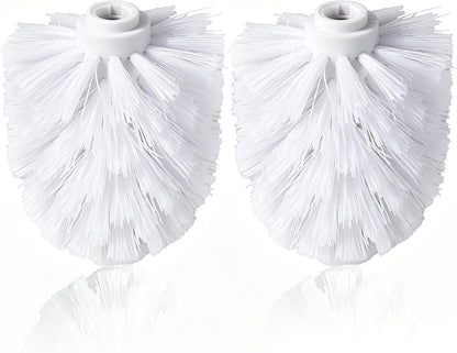 EKDJKK 2PCS Toilet Bowl Brush Replacement Head, Toilet Brush Head Replacement with Durable Stiff Bristles, Cleaning Tool for Home Hotel Bathroom (White)