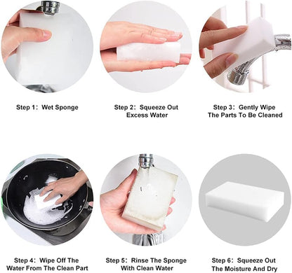 SmilePowo 50 Pack Magic Cleaning Sponges Eraser,Multi-Functional Premium Melamine Sponge Foam Cleaning Pads,Dish,Household Cleaning Scrub Sponge for Kitchen,Furniture,Bathroom