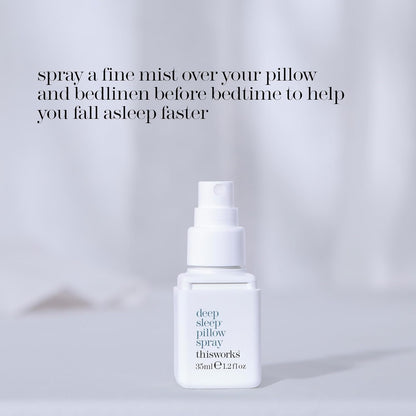 THISWORKS Deep Sleep Pillow Spray – Fast-Acting Natural Formula with Lavender for Relaxation and Restful Sleep – 35 ml (1.2 fl oz) Mini Travel Size