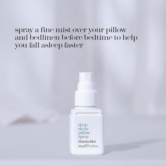 THISWORKS Deep Sleep Pillow Spray – Fast-Acting Natural Formula with Lavender for Relaxation and Restful Sleep – 35 ml (1.2 fl oz) Mini Travel Size