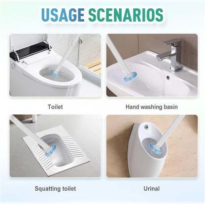 Upgrade Disposable Toilet Brush, Disposable Toilet Cleaning Set with Holder & Refills, Extended Handle Bowl Brush for Hygienic Bathroom Maintenance, 18 Disinfecting Heads Included (White)