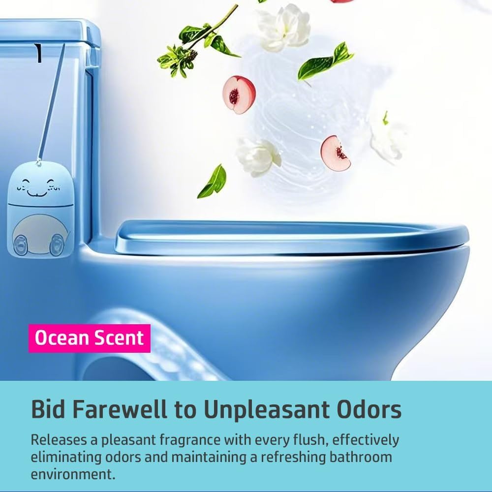 Cute Dinosaur-Shaped Toilet Bowl Cleaner Bottle, Bathroom Toilet Tank Cleaner with Ocean, Jasmine, and Peach Scent,Three bottles can be used for 9 months (Ocean&Peach&Jasmine)