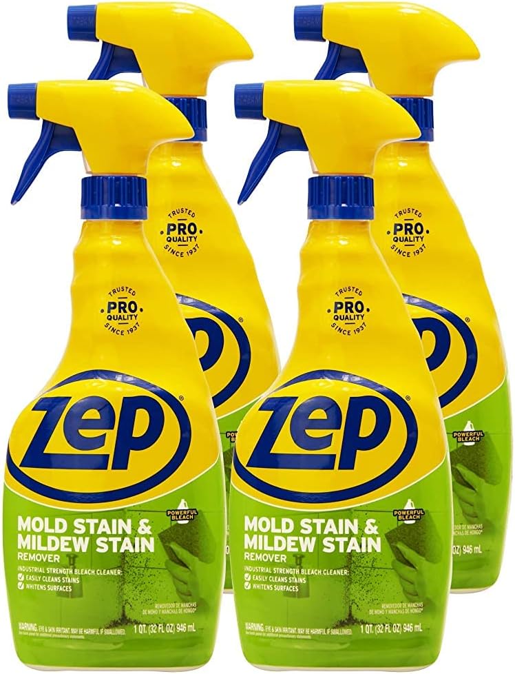 Zep Mold Stain and Mildew Stain Remover 1 Gallon (Case of 2) ZUMILDEW128 - Professional Strength No Scrub Formula