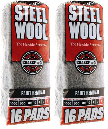 Homax - 33873210009 Steel Wool, Extra Fine Grade #000, 12 Pads