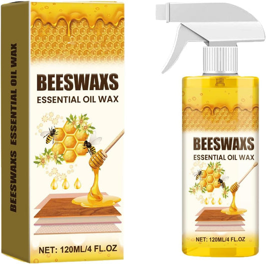 4.2oz Beeswax Wood Polish Spray, Natural Beeswax Furniture Polish and Cleaner, Essential Oil Wax for Wood Floors, Tables & Cabinets (1 pcs)