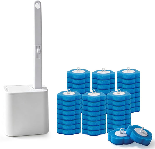 48 Count Disposable Toilet Brush Refill Pads, Disposable Toilet Bowl Wand Refills, Toilet Cleaning Refills, Toilet Scrubber Refills, Brush Head Replacement