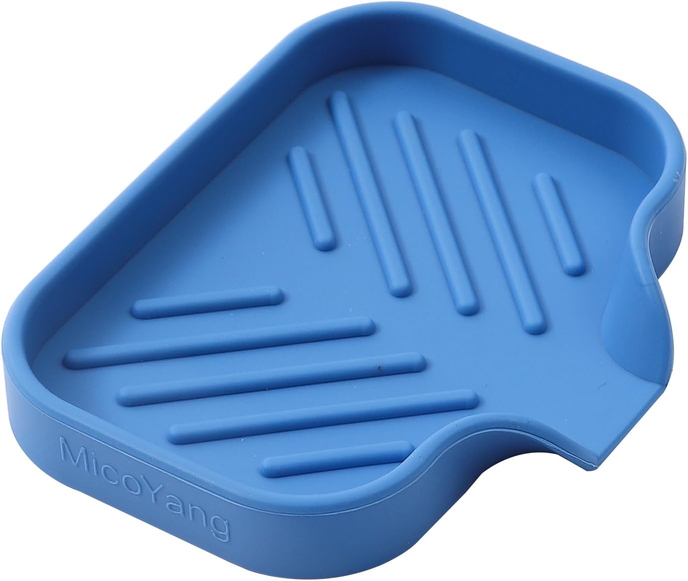 MicoYang Silicone Bathroom Soap Dishes with Drain Spout-Bathroom and Kitchen Sink Organizer,Sponge Holder,Dish Soap Tray,Perfect for Dispenser,Scrubber,Bottle,Cup on Sink or Counter-Black 4.9"×3.2"