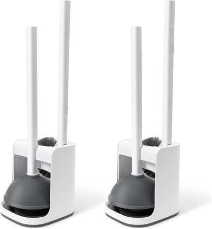 IVYROLL Toilet Brush and Plunger Set Hidden, S-Shaped Toilet Brush Plunger Combo, Perfect for Homes, Apartments & Bathrooms