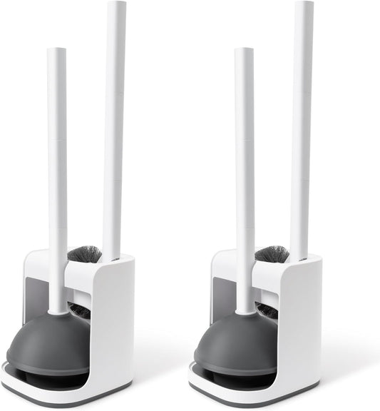 IVYROLL Toilet Brush and Plunger Set Hidden, S-Shaped Toilet Brush Plunger Combo, Perfect for Homes, Apartments & Bathrooms