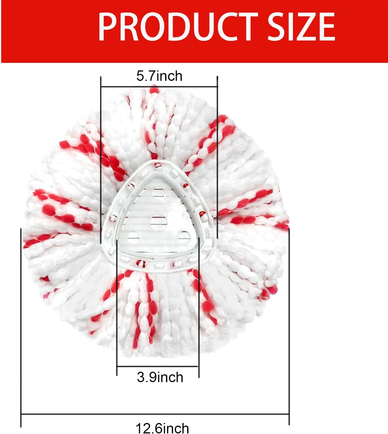 Spin Mop Replacement Head 4 Pack Mop Refill Compatible with Ocedar Triangle Swivel Mops Microfiber Swivel Mop Refill,Deep Clean,Machine Washable and Easy to Replace