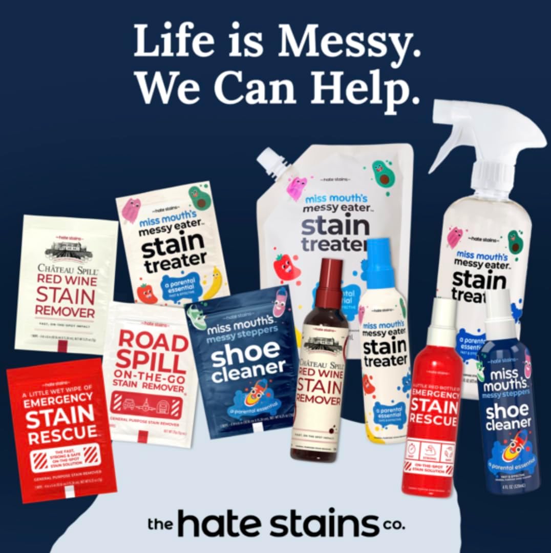 Miss Mouth's Messy Eater Stain Treater Spray - 4oz & 10 Wipes Stain Remover - Newborn & Baby Essentials - No Dry Cleaning Food, Grease, Coffee Off Laundry, Underwear, Fabric