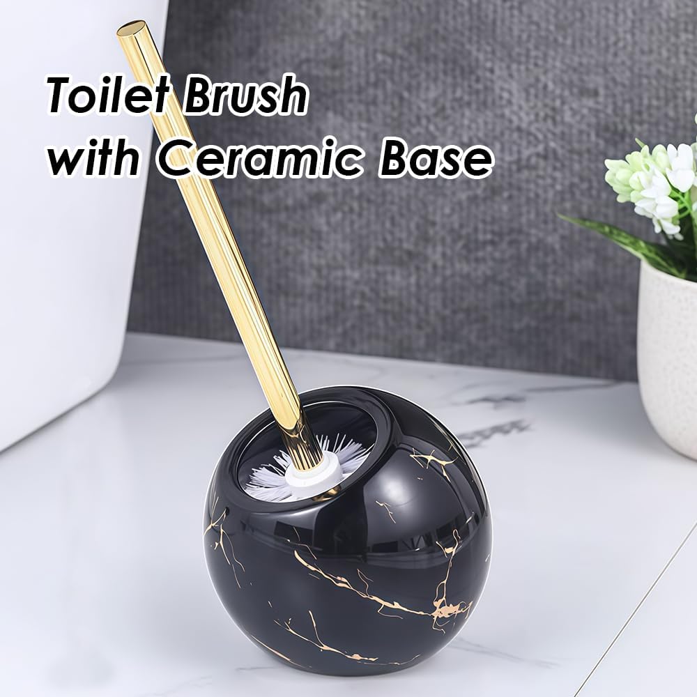 Toilet Brush and Holder Set - Toilet Bowl Brush and Holder with Sturdy Bristles Bathroom Accessories Toilet Cleaner Brush for Bathroom (White)