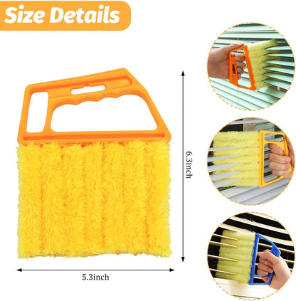 3PCS Blind Cleaner Duster Tool, 7 Fingers Microfiber Handheld Shutter Cleaning Brush for Car Air Conditioner, Detachable Auto Air Vent Dusting Cleaner, Universal for Most Vehicles (Yellow)