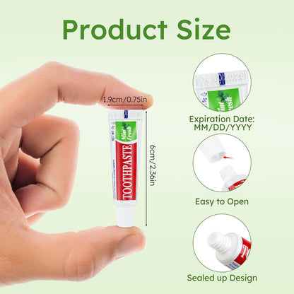 Travel Size Mini 0.176 oz Toothpaste Bulk, Disposable Mint Flavor Pocket Teeth Paste Small Essential Toothpaste for Travel, Home/Hotel/Guests/Charity/Homeless/Camping Oral Care Single Use, 30 Tubes