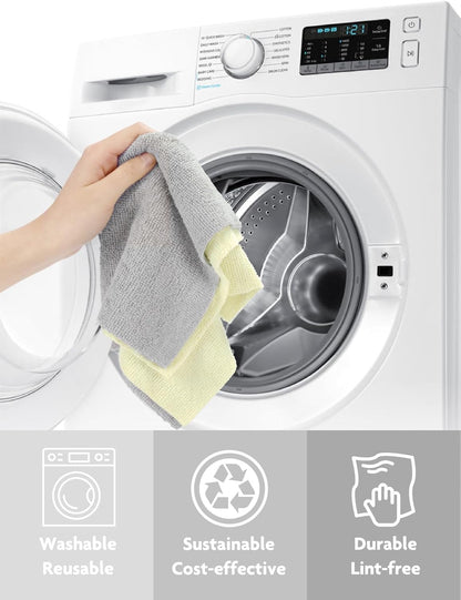 Fantasticlean Microfiber Cleaning Cloth Roll -75 Pack, Tear Away Microfiber Towels, 12" x 12", Reusable, Washable, Scratch Free, Ultra Absorbent Dishcloth for All-Around Cleaning Supplies (White)