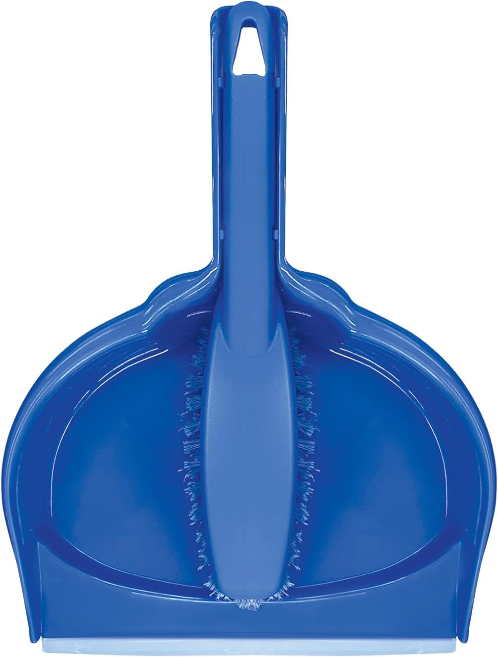 LOLA Clip On Dust Pan & Brush Set, w/Easy Dust, Dirt & Debris Catching Rubber Lip, Flagged Fiber Bristled Brush, Hang Hole for Easy Storage
