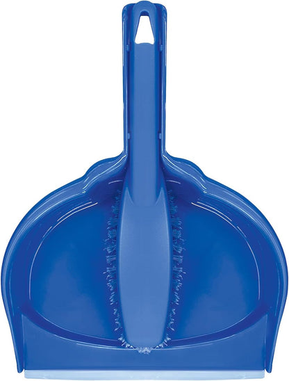LOLA Clip On Dust Pan & Brush Set, w/Easy Dust, Dirt & Debris Catching Rubber Lip, Flagged Fiber Bristled Brush, Hang Hole for Easy Storage