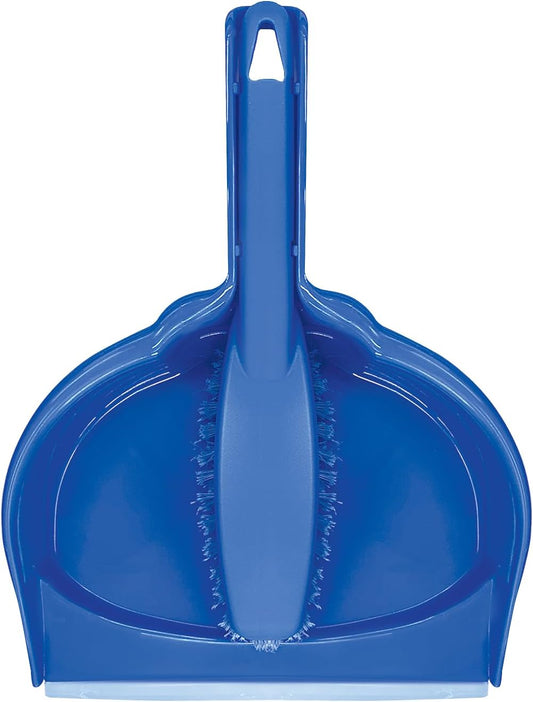 LOLA Clip On Dust Pan & Brush Set, w/Easy Dust, Dirt & Debris Catching Rubber Lip, Flagged Fiber Bristled Brush, Hang Hole for Easy Storage