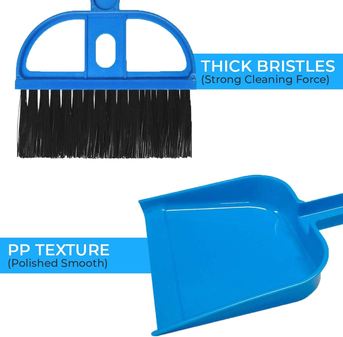 Mini Broom and Dustpan Set - Compact Cleaning Kit for Home, Car, Camping, Small Spaces, Pet Cleanup, and Travel - Durable Small Broom and Dustpan Set Mini - Mint Green Broom